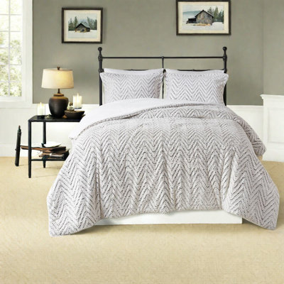 Ultra Plush Bedding Sets, Faux Fur King Cal King Chevron For Home