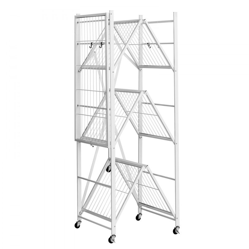 Tablette de rangement pliante avec roulettes