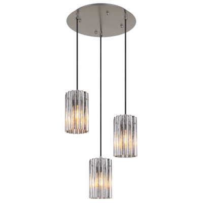 Daubs 3 - Light Brushed Nickel Pendant