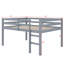 Structure de lit double, lit mezzanine en bois d'hévéa compact avec marches-1613720502