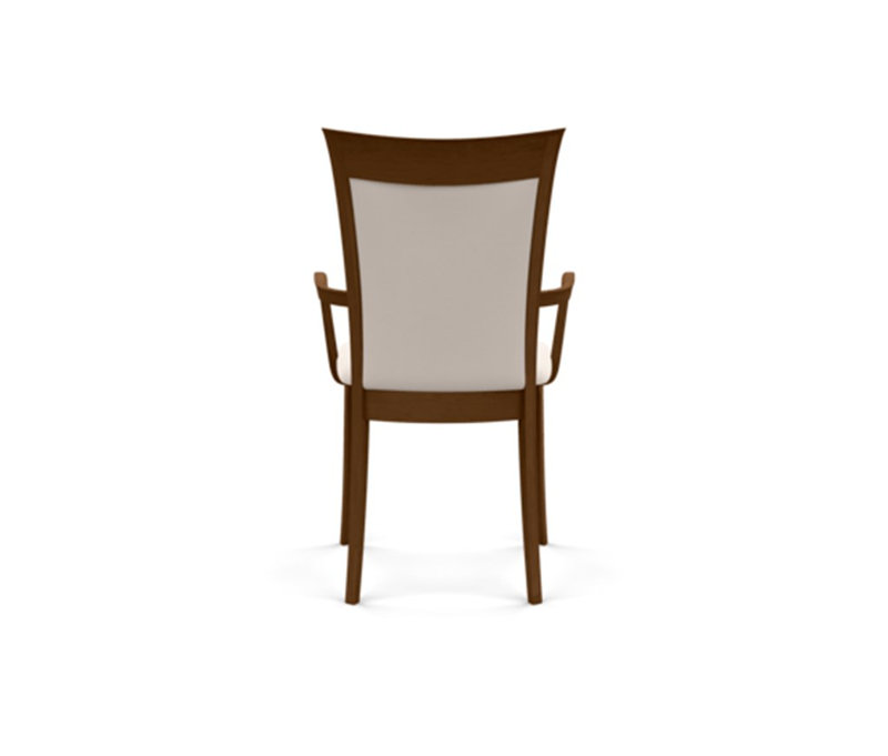 Morgan Upholstered Arm Chair, White, Saddle Cherry