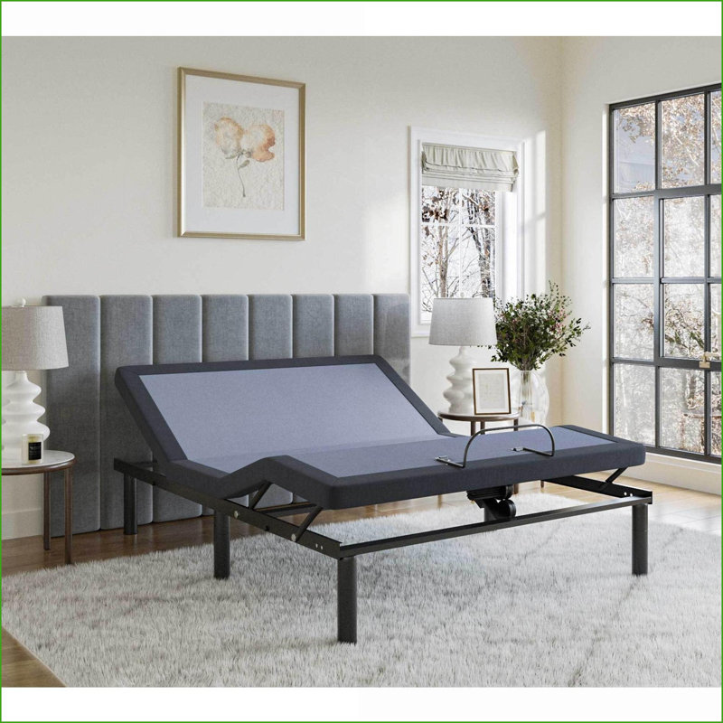 Base de lit ajustable en métal pour grand lit - réglage complet de la tête / du pied, positions de mémoire, Bluetooth & amp; Massage pour la chambre principale