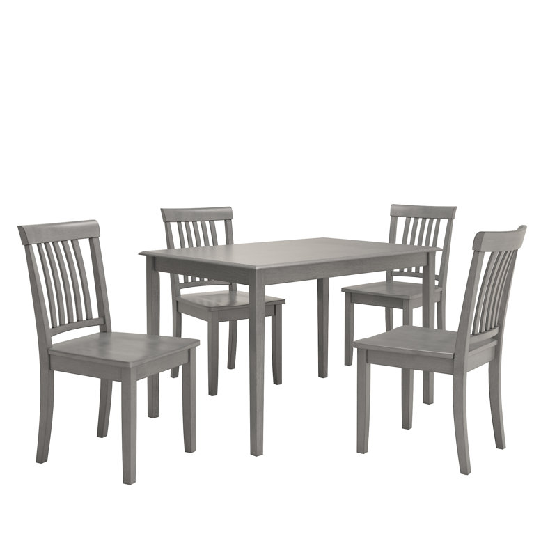 Ensemble de salle à manger pour 4 personnes Alexa-Mae, Gris antique