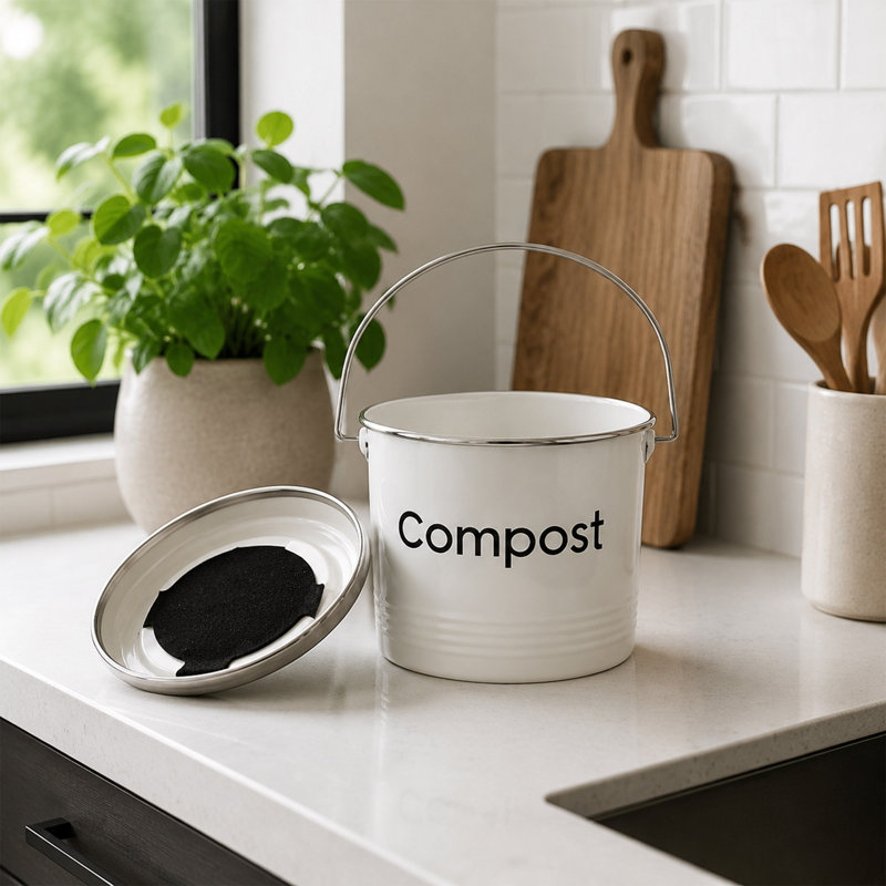 Bac à compost en acier thermolaqué - 7 po, H 7 po x l 7 po x p 7 po