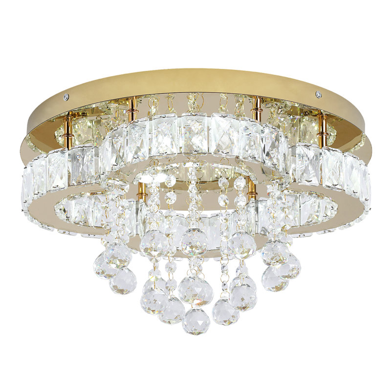 Vanlue 1 - Light Crystal LED Chandelier, Gold
