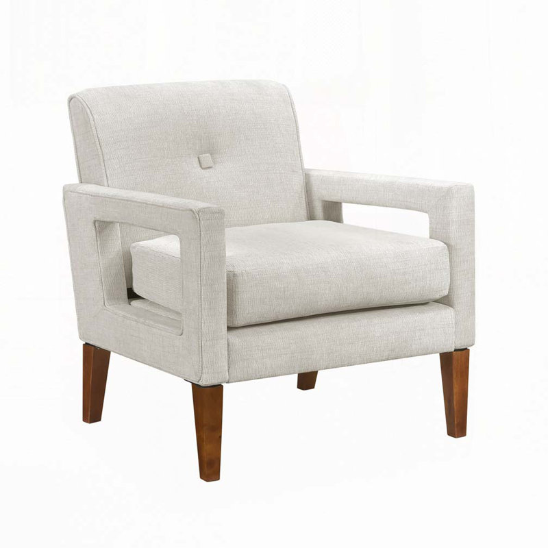 Fauteuil d'appoint, fauteuil club Chenille, Beige