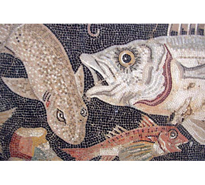 Mosaïque de poissons-impression d’art graphique sans cadre