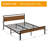 Queen Size Bed Frame with Wood Headboard & Footboard - Industrial-Modern Steel Platform Base, 1000lbs Capacity, Fits 84" L x 63" W Mattress, Easy Assembly & Noise Free Design