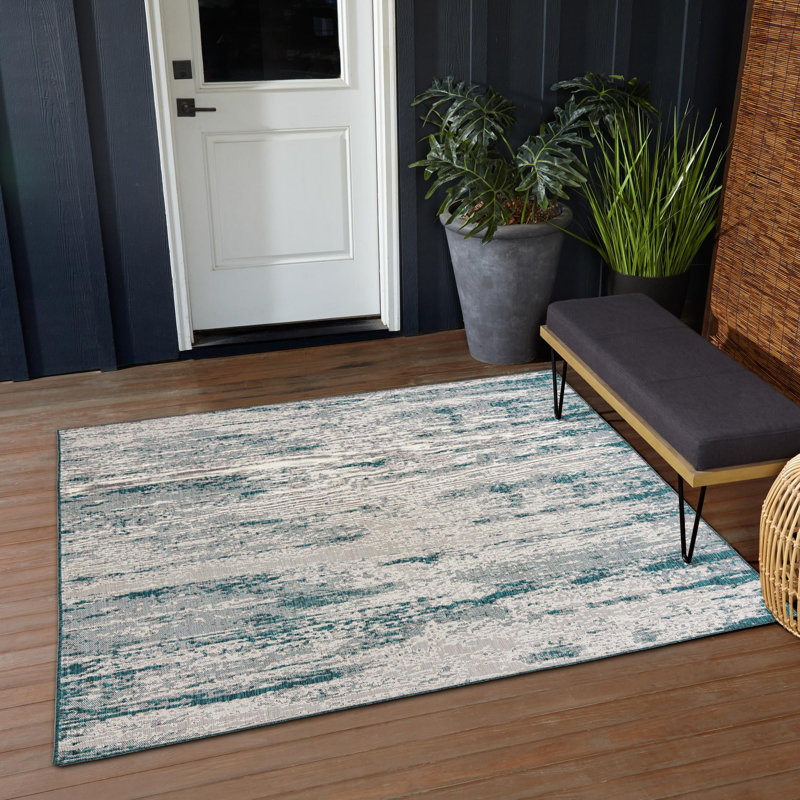 Tapis extérieur bleu iris, Carré 10 pi