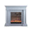 Foyer électrique en bois massif gris clair-540047601