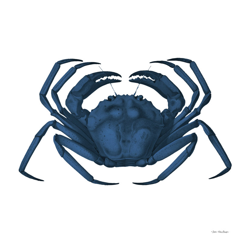 Blue Sea Life I, Toile encadrée noire, Pas de tapis, H 12 po x l 12 po