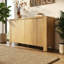 Buffet de rangement rétro avec tablettes réglables - Buffet rustique en bois à 4 portes pour le salon, la salle à manger