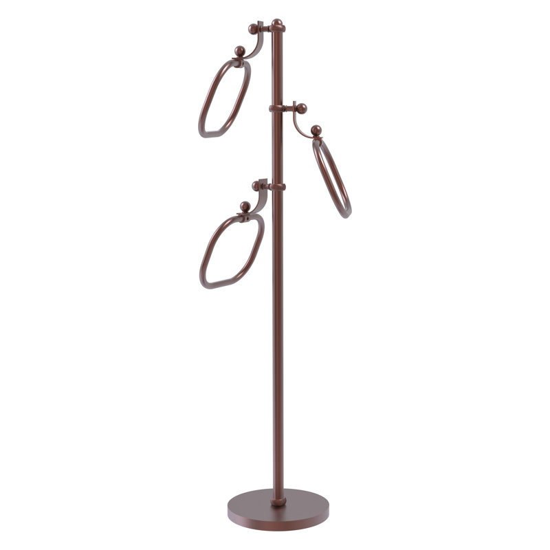 Porte-serviettes sur pied, Cuivre antique
