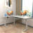 Becali 63'' L-Shaped Height Adjustable Standing Desk With A Drawer-2120531037