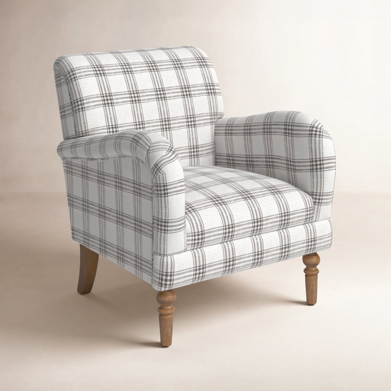 Fauteuil Ariana, Tissu écossais gris