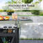 Chariot de barbecue extérieur avec table d'appoint pliable, noir