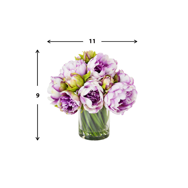 Peony Water Floral in Glass Pot