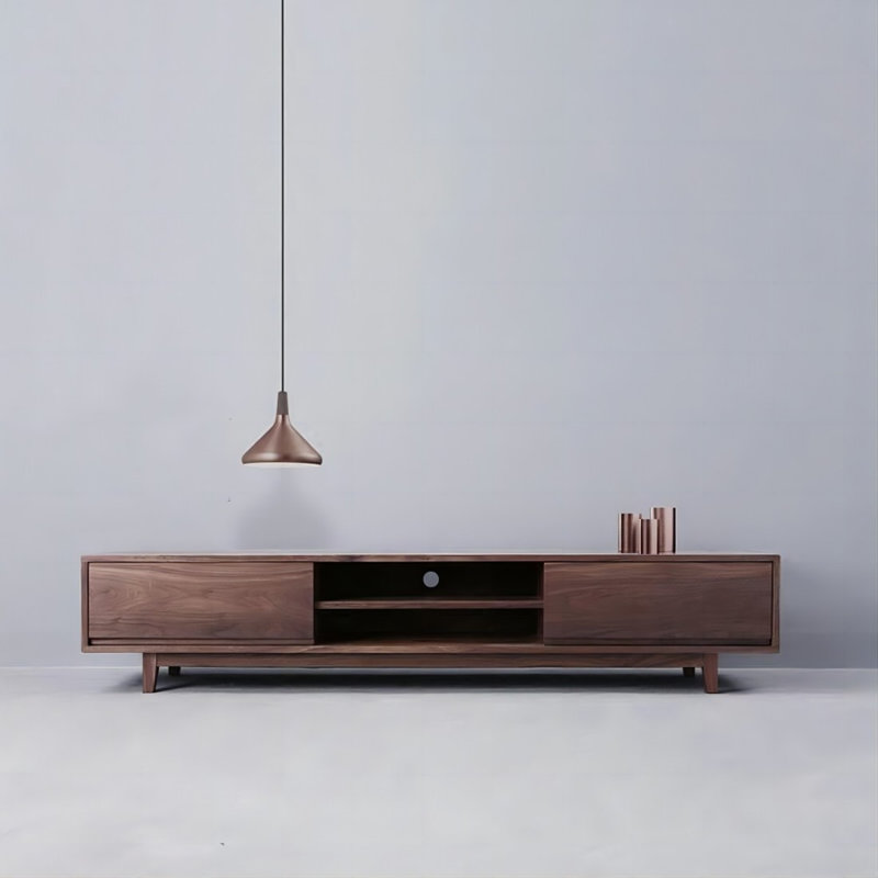 Meuble télé Modern, H 16,14 po x L 70,87 po x l 15,75 po, Brun noisette