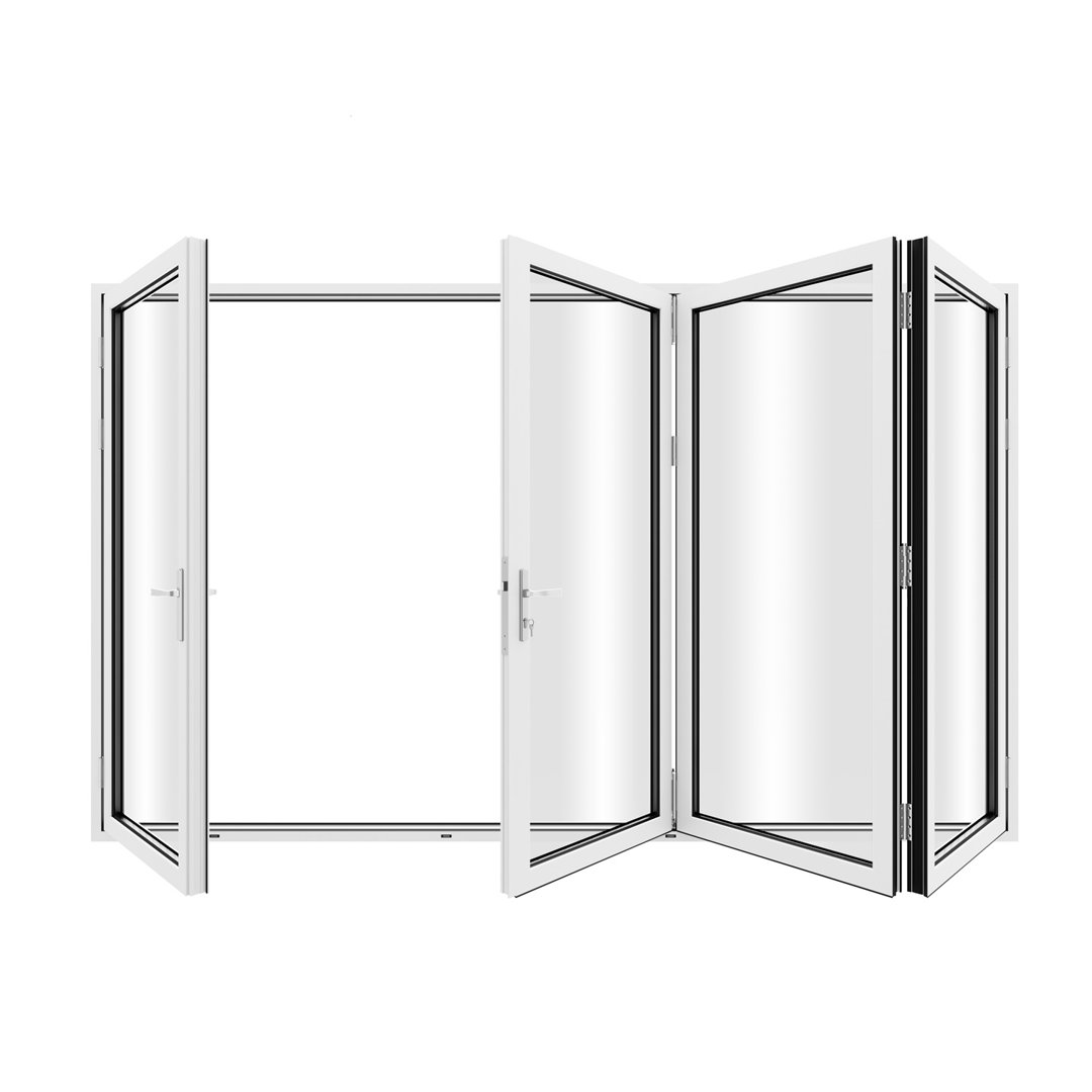 KaMic VersaFold 4-Panel White Aluminum Bi-Fold Patio Door with Low-E Argon Glass – Left-or-Right Outswing KaMic 
