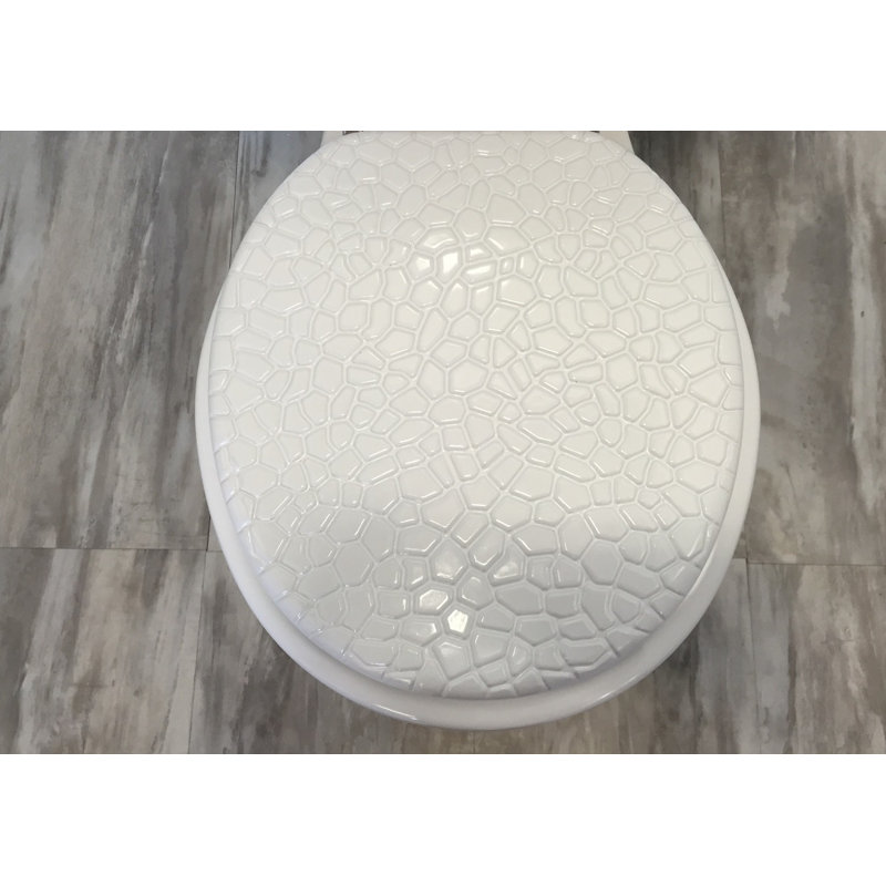 Siège de toilette moulé rond, Blanc pierre