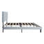 Lit simple contemporain avec tête de lit à boutons en lin, sans sommier tapissier, fabrication en lattes de bois pour la stabilité, facile à assembler, gris, accessoire de chambre à coucher, tissu moderne de 300 lb-1339985478-1339985479