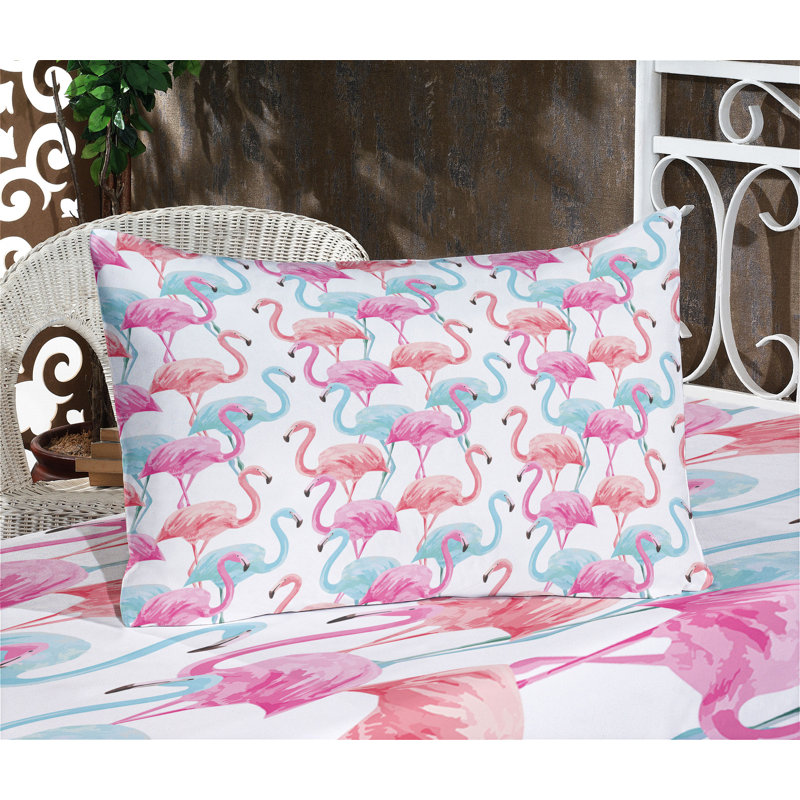 Drap-housse et coussin décoratif Ambesonne Turquoise, bleu blanc pâle, Ensemble de draps-housses pour grand lit + 4 taies