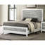 Chambre à coucher avec très grand lit avec tête de lit et support à lattes hautes modernes gris / blanc, gris et blanc-1908941811