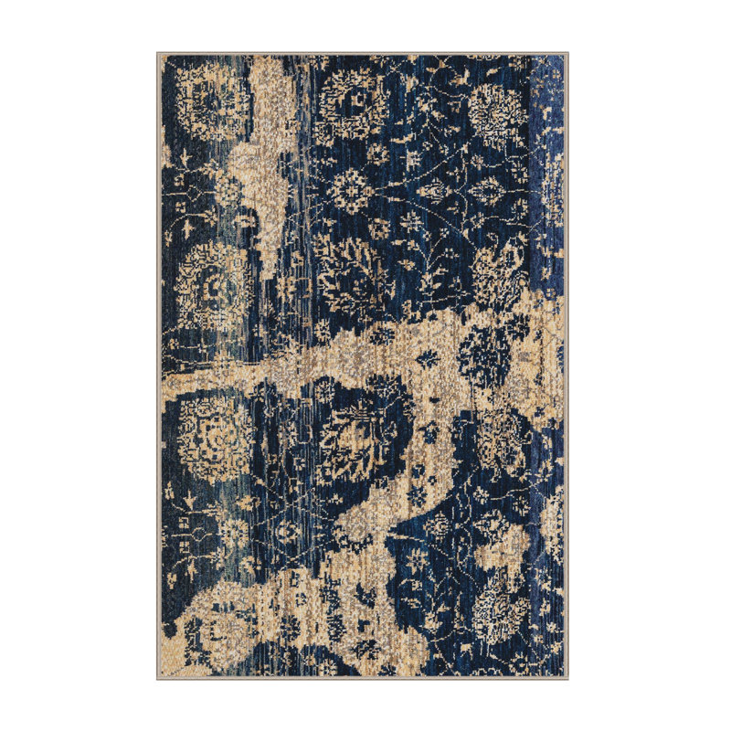 Tapis 100% abstrait 4438 lavable à la machine, Rectangle 7 pi x 9 pi