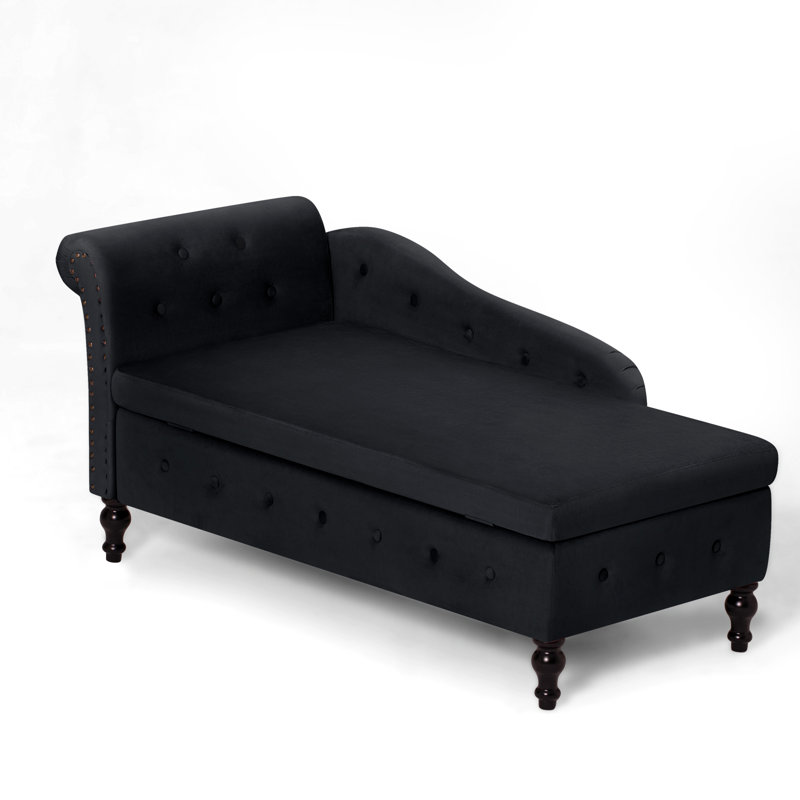 Chaise longue rembourrée Hayliegh, Noir