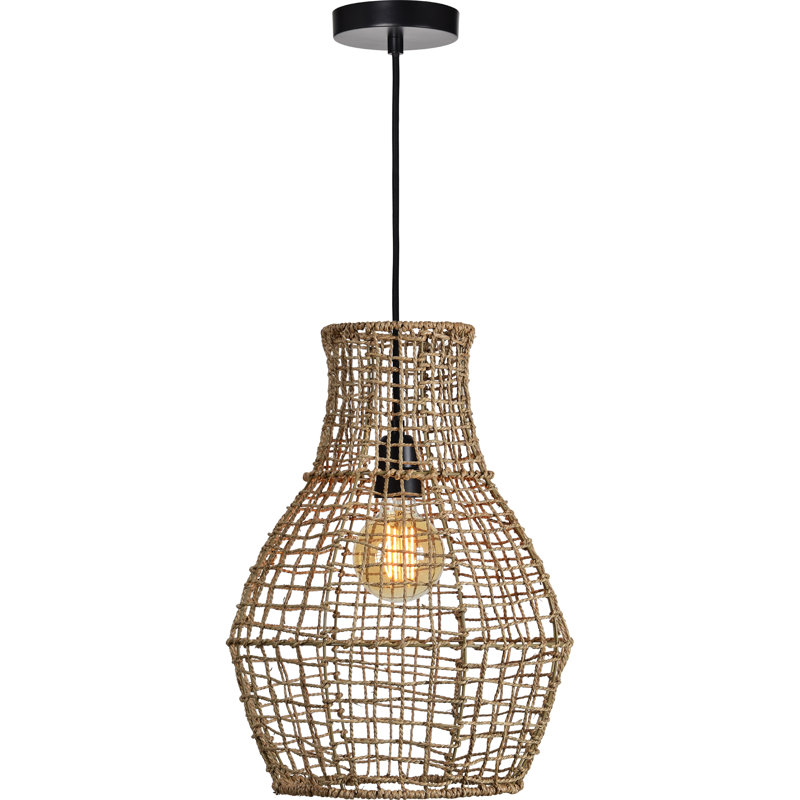 Luminaire suspendu unique à 1 lumière, Beige