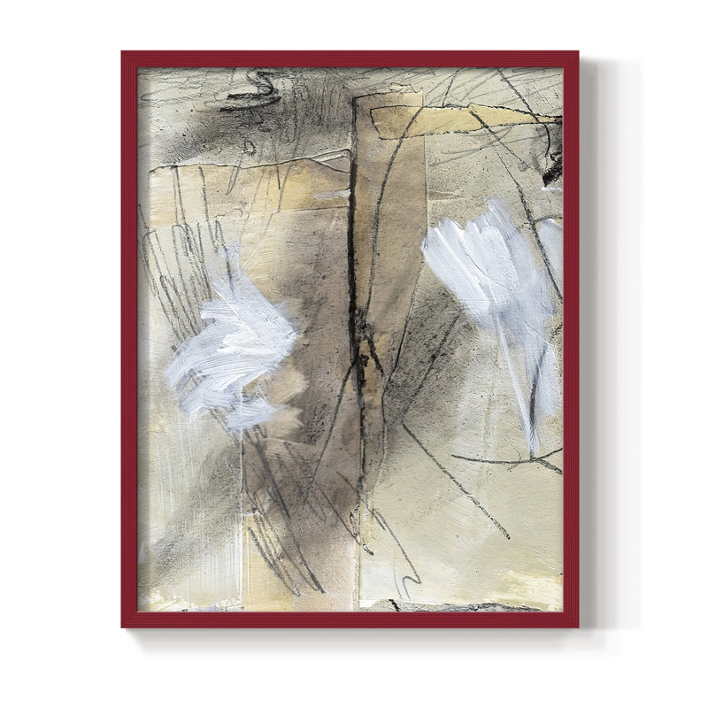 «Masked Notes», reproduction encadrée en bois massif, H 10 po x l 8 po, Rouge