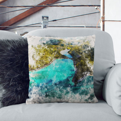 Maconde Point Baie Du Cap In Mauritius Watercolour Square Throw Cushion
