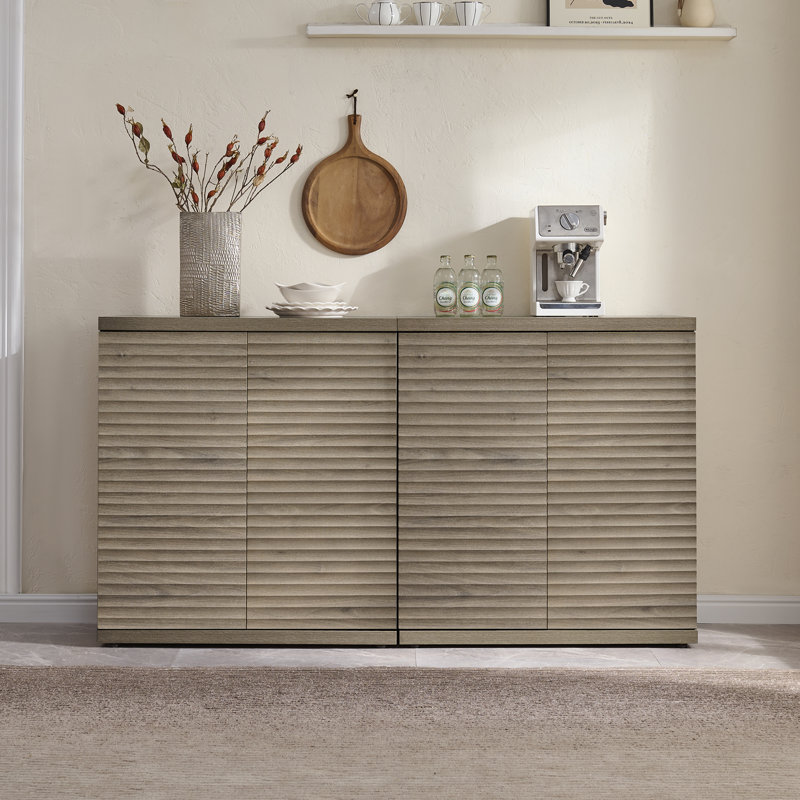 Cesiro 30.9'' W Sideboard With Adjustable Shelves And Doors, Gray Alder, 2