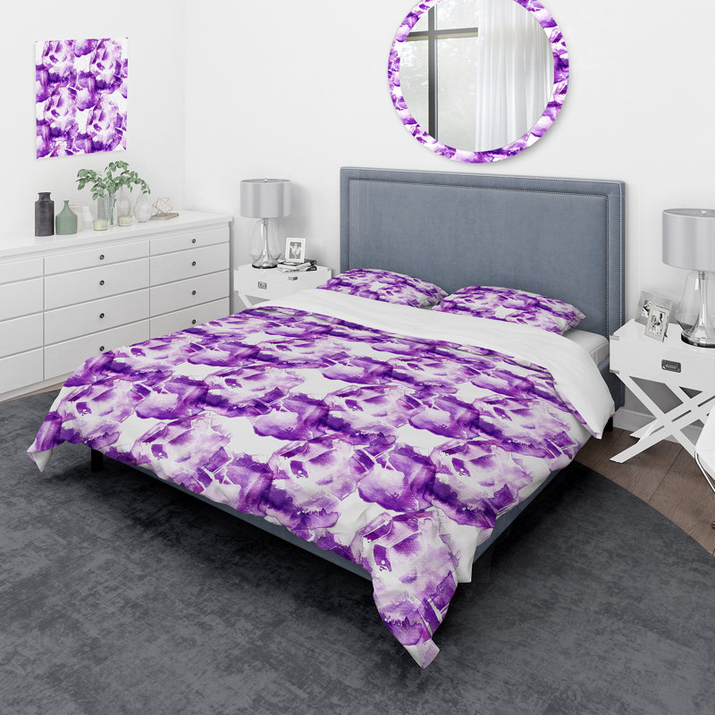 Polly-Anna Magic - cristaux mauves I - ensemble de housse de couette moderne - microfibre de polyester