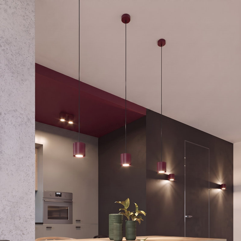 ORBIS Flush Mount, Burgundy, Ceiling lamp ORBIS 2 burgundy, 2 Lights