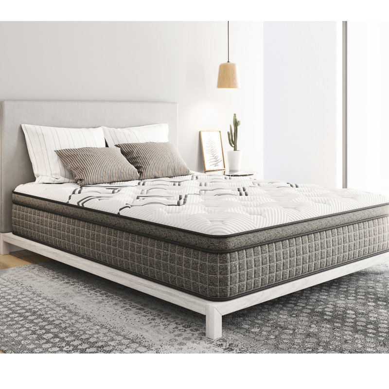 Literie en cuivre 12,5 po à sensation moyenne, blanc, 75 po x 38 po 12 po, coussin de détente de 57 lb, confort moyen, 76,78 po, 38,95 po, 11,85 po, 56,72 lb