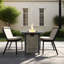 Foyer de table carré en acier de 28 pouces avec cadre enveloppé 50000, combustion continue, pour le jardin et la cour propane, idéal pour l'extérieur