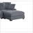 Living Room Furniture 1pc Ottoman Dark Gray Corduroy Soft Cushion Cocktail Ottoman Wood Legs
