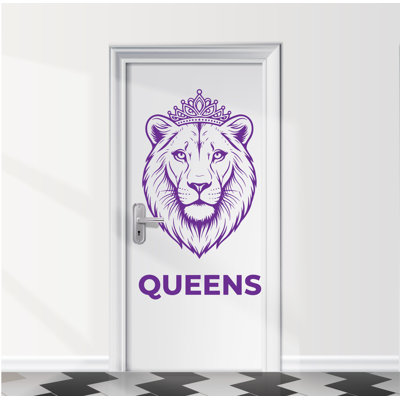 Bathroom Sign lioness Queens Door Decal, Bar Restaurant Toilet Door Decal, Bathroom Door Sign, Woman Modern Signs Vinyl Stickers, WC 1110DRS