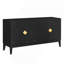 Armoire de rangement Sideboard 4-D Oor pour le salon et la salle à manger, deux grandes avec poignées dorées et tablette réglable, noir