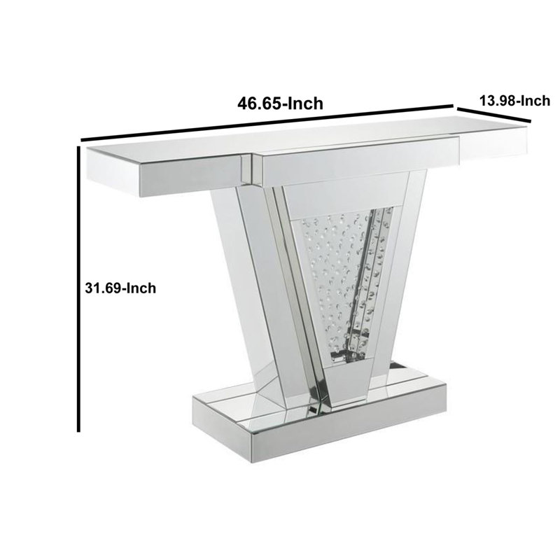 Maybree 46.65'' Glass Top Console Table