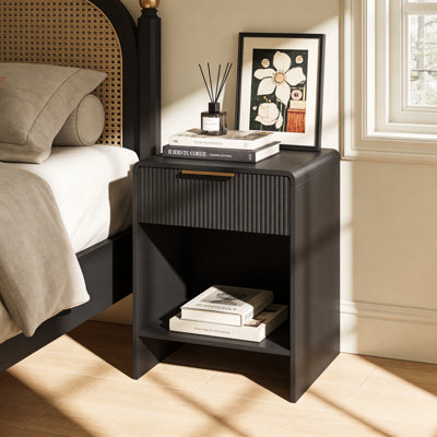 Arcen 1-Drawer Nightstand with Fluted Front