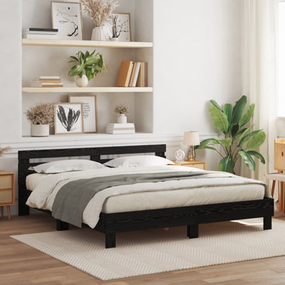 Vidaxl Wood Bed Frame with LED Durable