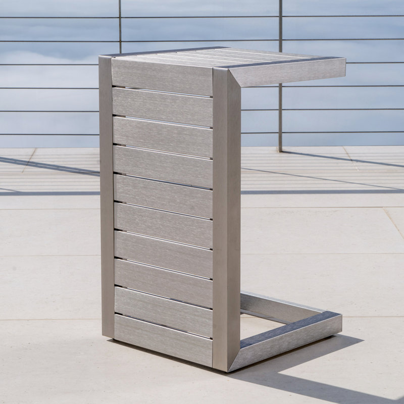 Outdoor ALU C-SHAPED TABLE, Silver