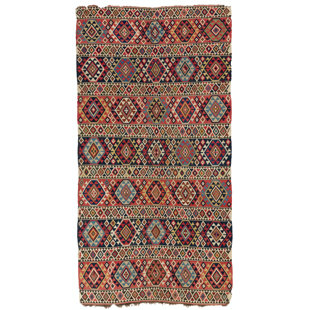 Antique Caucasian Shirvan Kilim Rug, Ca 1870, 100% Wool & Natural Dyes