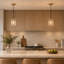 Mini-luminaire suspendu 1 lumière à intensité variable 6 "pour îlot de cuisine avec carré ondulé en verre texturé (ensemble de 2)