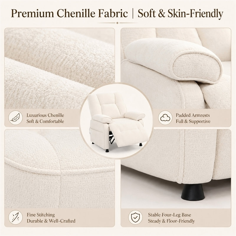 Fauteuil inclinable électrique Basic, Chenille beige