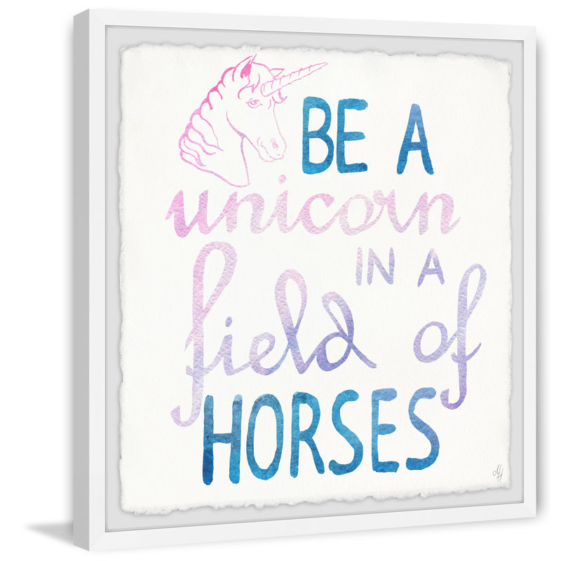 Coston Unicorn In A Field Of Horses - Single Picture Frame Print, 41cm H x 41cm W