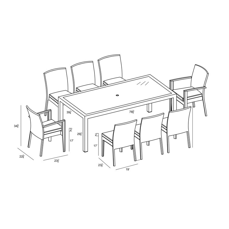 District Outdoor 18 - Piece Conversation Set, Canvas Henna Sunbrella® Canvas