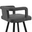 Tabouret de bar pivotant de 30 po en métal noir et gris, rotation à 360 degrés, conception respirante, sièges en mousse souple, tabouret de construction avec pivot, dossier ouvert, rembourrage, repose-pieds pratique